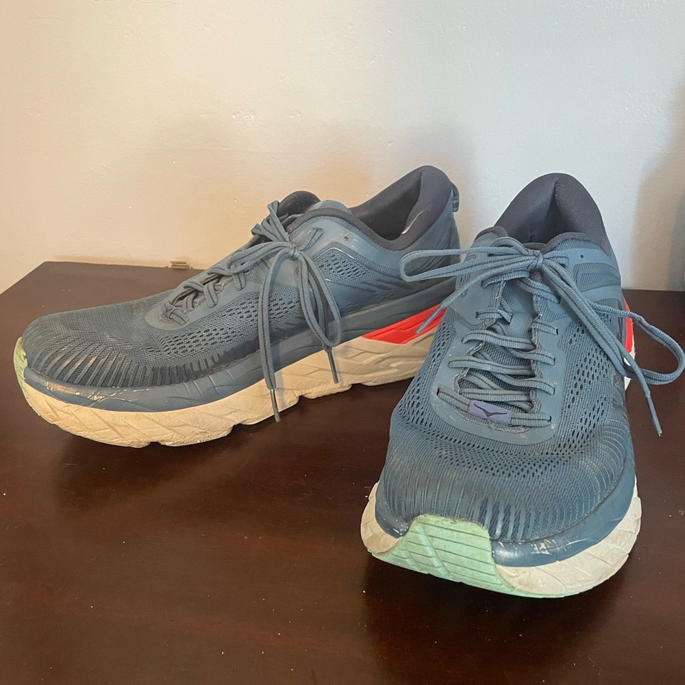 Hoka Bondi 7 Real Teal Outer Space Running Shoes Mens 10